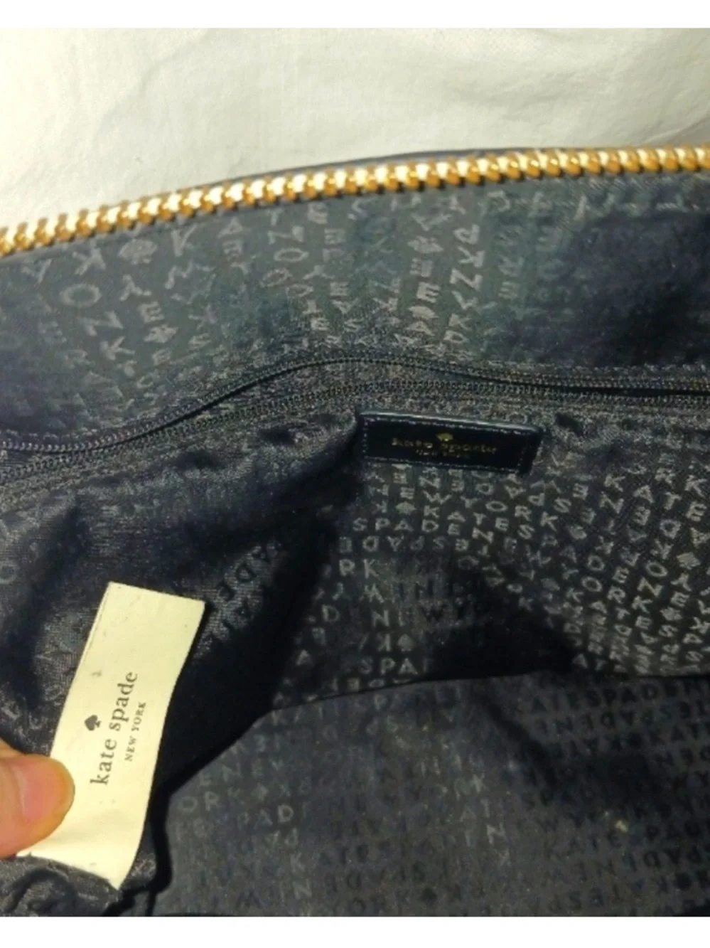 Kate Spade Cream and Black Two-Tone Soft Handbag